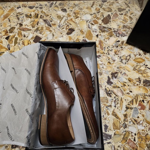 Leather shoes size 45, brown moccasins