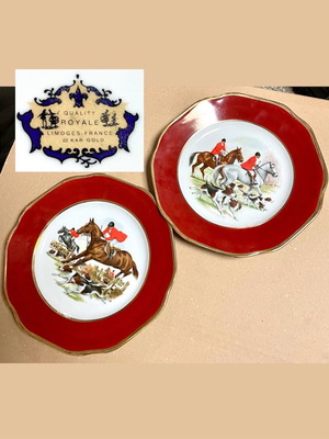 2 Χρυσά πιάτα 22 καρατίων Limoges France καινούργια