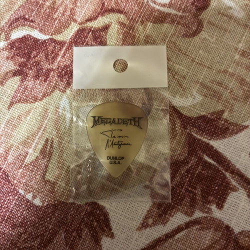 Megadeth Pick Release Athens 2026 like new, signed by Teemu Mäntysaari
