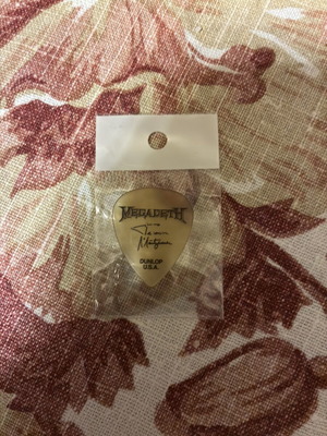 Megadeth Pick Release Athens 2026 like new, signed by Teemu Mäntysaari