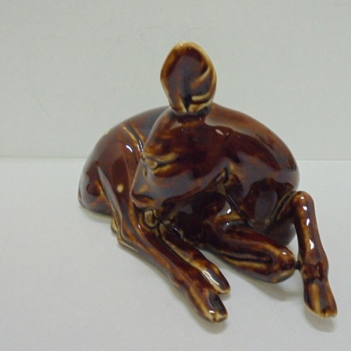 Porcelain deer figure used vintage decoration