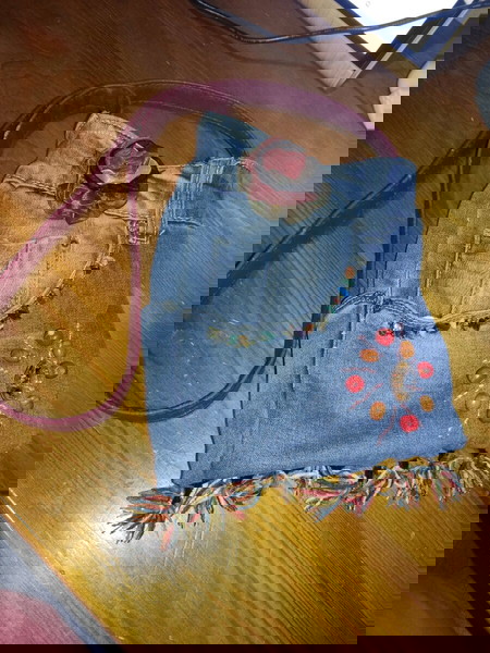 Χειροποίητο τσάντακι τζιν Boho ώμου πορτοφολι Boho