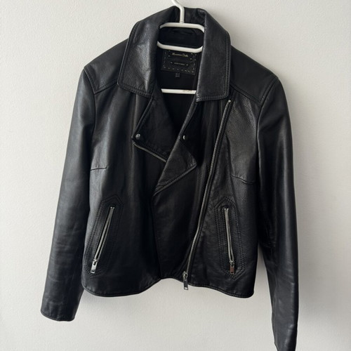 Massimo Dutti Genuine Leather Jacket black medium, like new