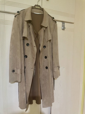 Minimal suede trench coat taupe size L Helmi like new
