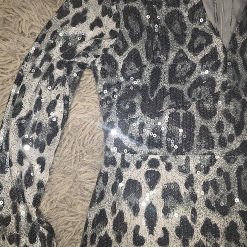 Shiny Leopard Print Gray Dress like new, M/L size