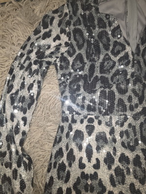 Shiny Leopard Print Gray Dress like new, M/L size