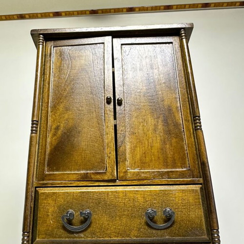Wooden miniature wardrobe for dollhouse or decoration