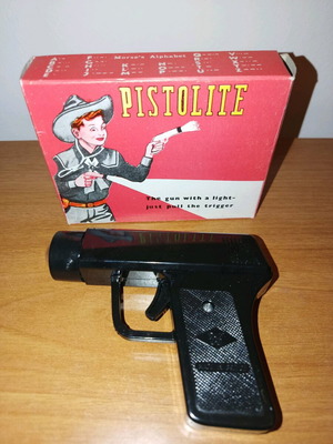 Vintage Ελληνικό παιχνίδι Πιστόλι-Φακός "PISTOLITE" σαν καινούργιο, '70s