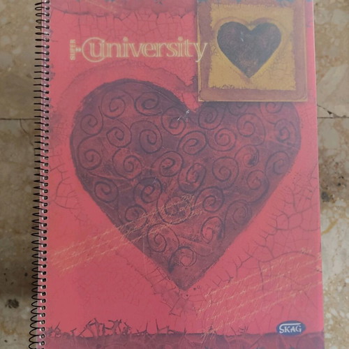 Notebook with heart-shaped cover like new