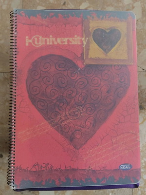 Notebook with heart-shaped cover like new