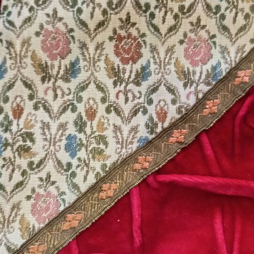 Vintage decorative pillowcases 1970s, burgundy velvet