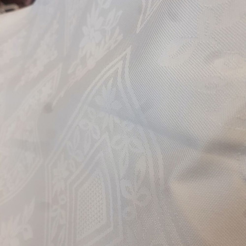 White jacquard fabric 4 meters new with diamonds and flowers