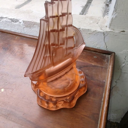 Crystal hanging candlestick art deco like new, pink