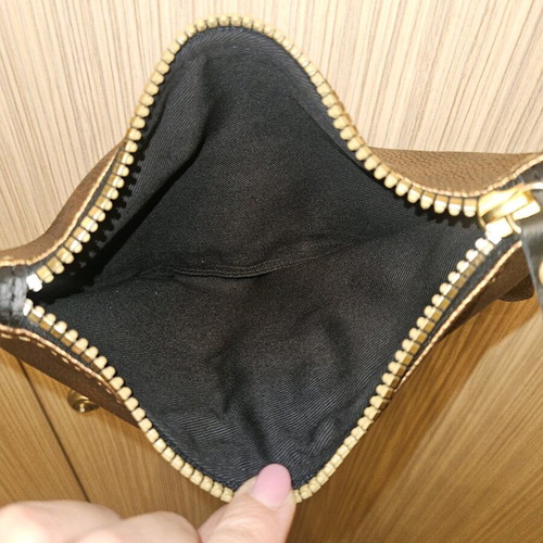Evening shoulder bag like new, bronze with chain