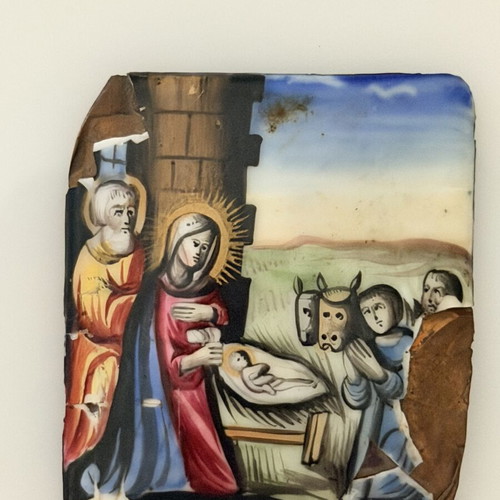 Russian enamel used, set of 2, 5x4 cm