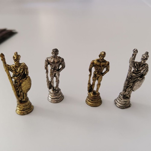 Vintage metal chess set Fantasy Medieval 32 pieces