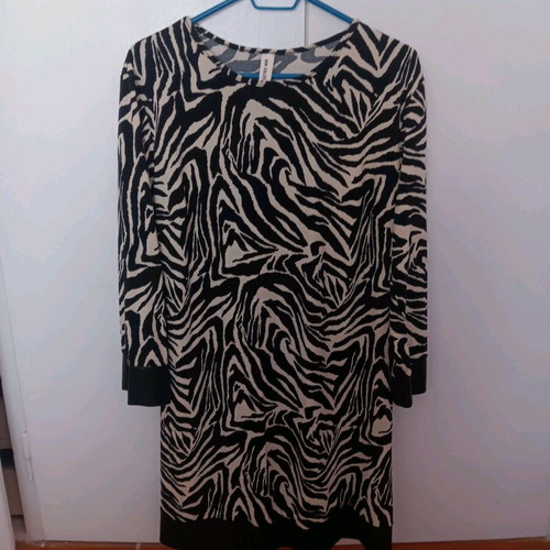 Zebra dress new XL 42 14 black and white