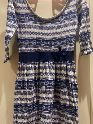 Enzzo spring dress blue white size M like new