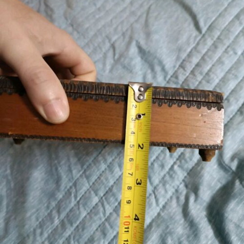 Vintage wooden box used with carved patterns