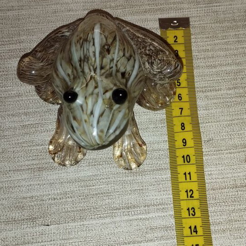 Handmade glass frog vintage miniature
