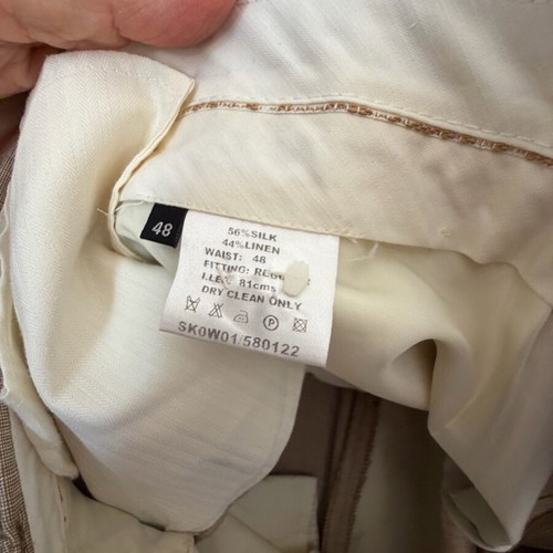 Glou Exclusive men's suit size 48 like new, beige, silk and linen