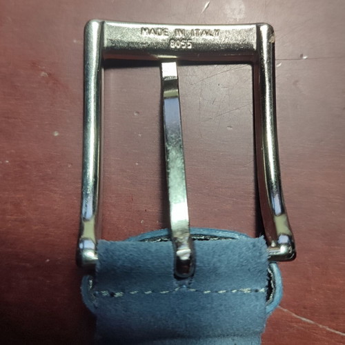 Woven men's belt like new, beige and turquoise, made in Italy