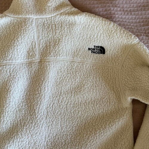 The North Face women's crop fleece top, size S, beige white