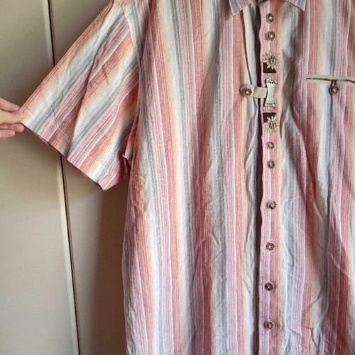 Trachten vintage Austrian Alpen Oktoberfest cotton shirt XXL