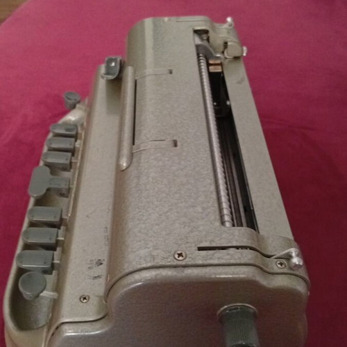 Braille typewriter used with protective cover