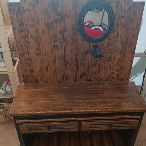 Vintage secretary refurbished with mirror and hanger