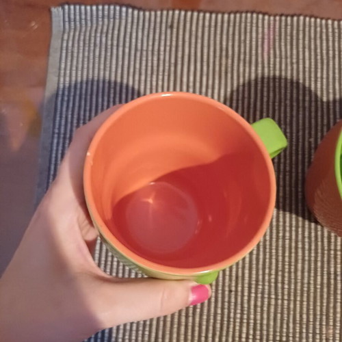 Vintage ceramic mugs Funny Faces set of 2