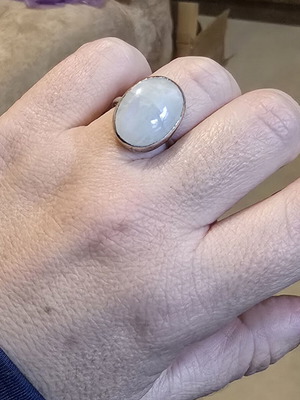 Moonstone ring like new, silver, size 52