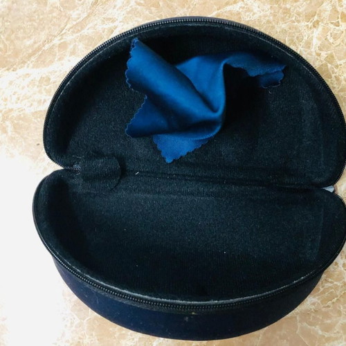 Glasses case with cleaning cloth used