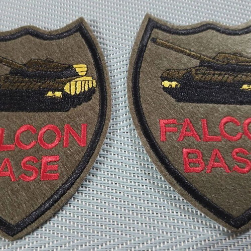 Falcon Base embroidered military patches, set of 2