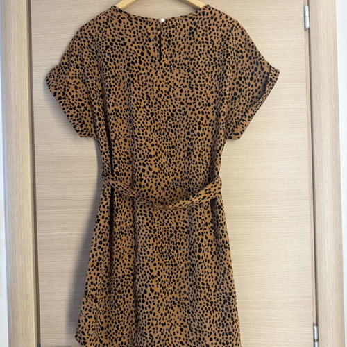 Shein animal print dress with belt size M camel and black like new