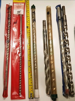 Drill bit set used with measurements in mm