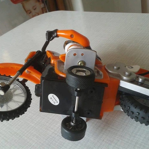 Racing motorcycle toy old wired remote control 22x17 cm