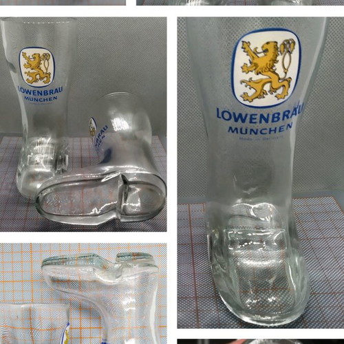 Löwenbräu boot-shaped collectible beer glasses like new
