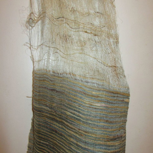 Silk women's scarf airy, 100% silk, earth tone colors