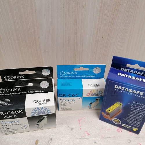 Canon No6 ink cartridges new, 2 black, 1 yellow, 1 blue