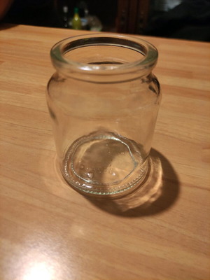 Glass jar/glass freddo like new, dimensions 5.5x8.5cm