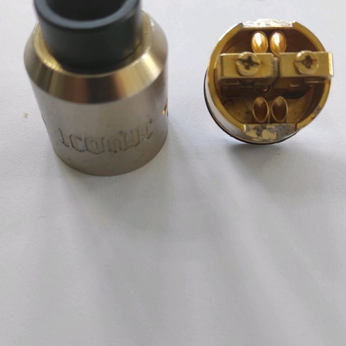 Iconic RDA 24mm used, gold by Vandy Vape and Mike Vapes