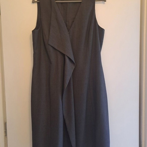 Calvin Klein dress gray size 12 like new with V-neck and ruffle