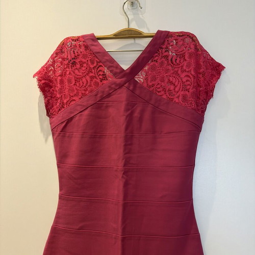 Asos pink midi dress bandage lace details like new, size S