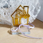 Bombonieres new, pack of 37, metal houses with plexiglass base