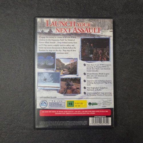 Medal of Honor Allied Assault Spearhead PC game used expansion 2002