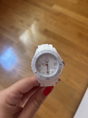 BKS Time white wristwatch with original packaging