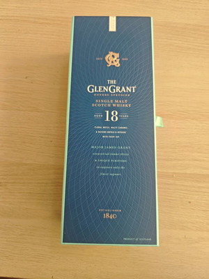 Glen Grant 18 ετών single malt σκωτσέζικο ουίσκι, σφραγισμένο στην κασετίνα του