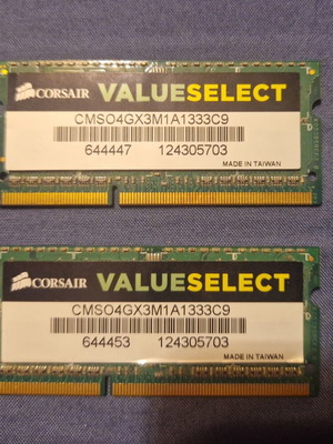 Corsair ValueSelect 2x4GB DDR3 1333MHz SODIMM RAM