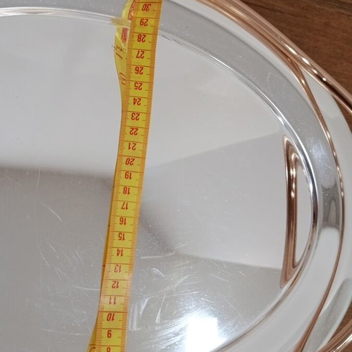Silver-plated tray used, with rose gold wear